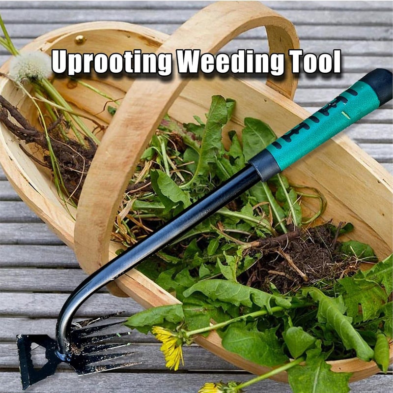 utosday Weed Puller Tool-2Pcs Gardening Hand Weeder Tools, 2025 New Weeding Artifact Uprooting Weeding Tool, Manganese Steel Weed Removal TooL, 6 Teethes Dual Purpose Manual Weed Pulling Tool for Yard Gardenl - Image 5